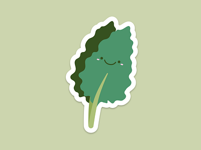 Kale Sticker branding cute doodle earth figma fruit green healthy illustration kale kawaii market nature organic plant sticker sustainable ui design vegetable visual design