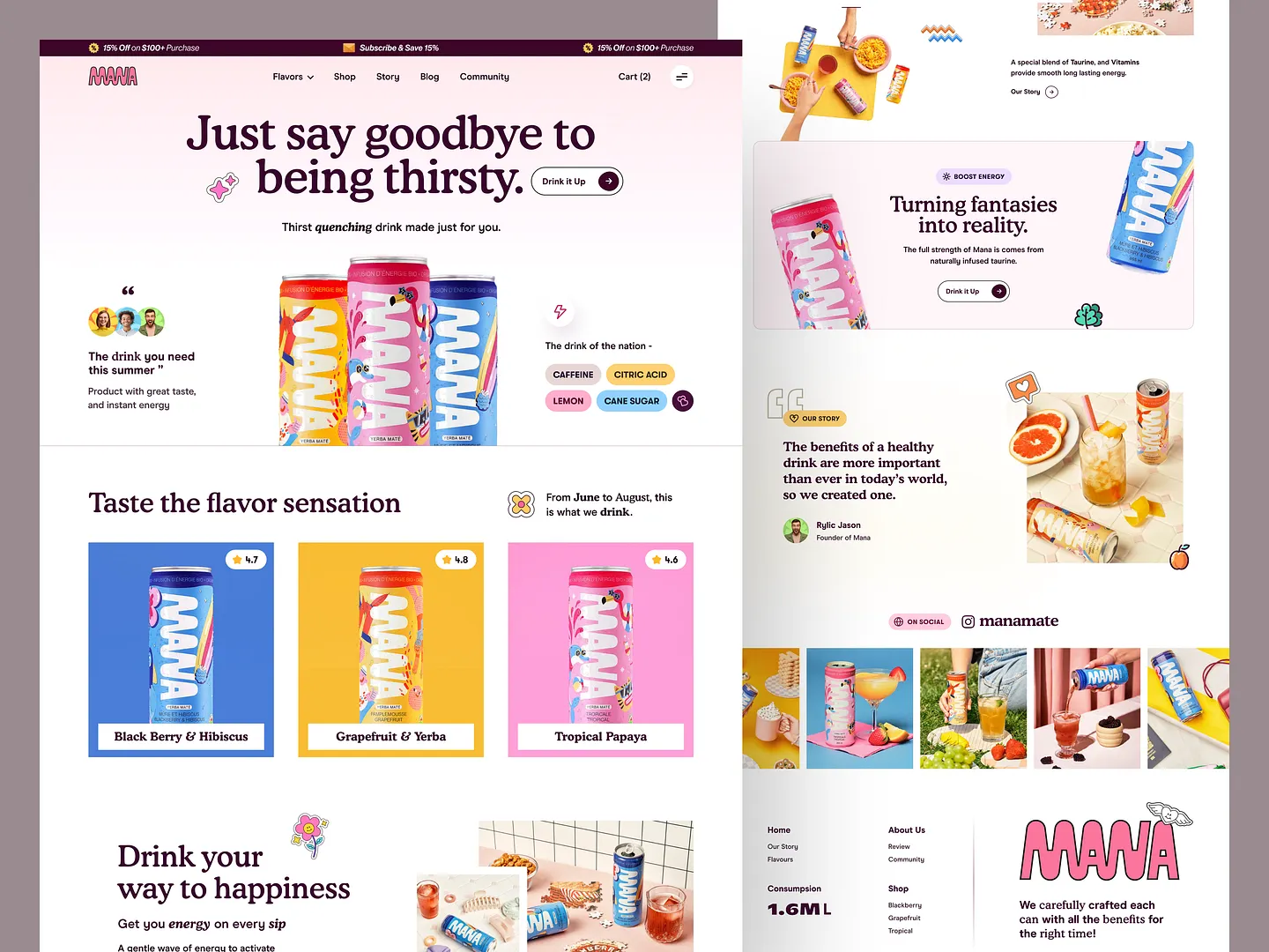 Refreshing and Vibrant Drink Website Design