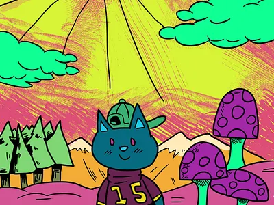 A stroll color comic graphic design illustration