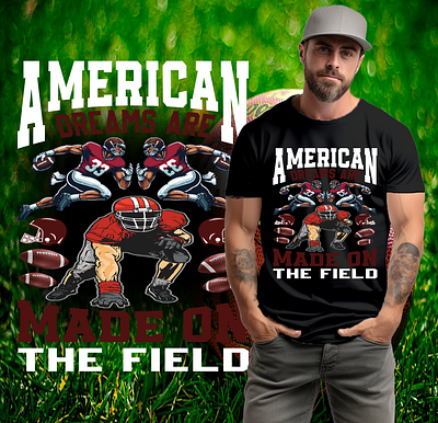 American Football T-Shirt Design american branding dad day design graphic design illustration logo t shirt typography