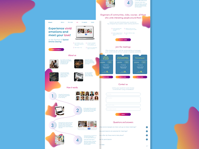 Landing for the speed dating platform dating design landing page online dating ui ux