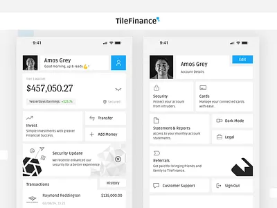 TileFinance app bank branding design finance fintech home illustration logo typography ui ux ux design vector