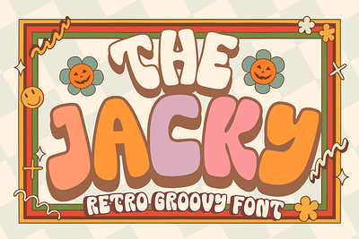 The Jacky is a stylish retro groovy font school