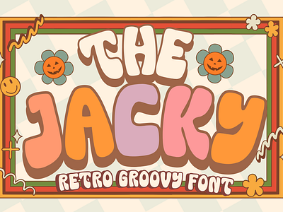 The Jacky is a stylish retro groovy font school