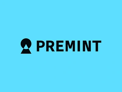 PREMINT Logo blue branding crypto glyph keyhole logo logotype modern premint tech type typography web3