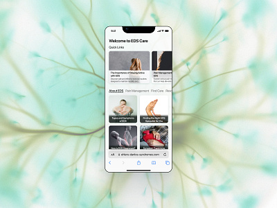 Mobile EDS Management Website carousel chronic pain management eds figma healthcare horizontal scroll mobile mobile website patient app ui ux