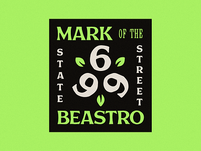 666 State Street 666 badge branding green layout lettering occult plants restaurant satanic type typography vegan visual identity