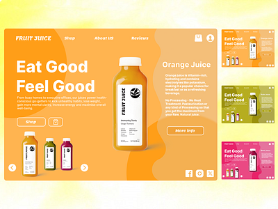 Healthy Beverage Website creative design design desktop mode healthy beverage interface ui website