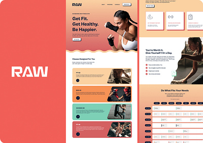 Raw | Kickboxing and Fitness Gym Website gym branding gym website kickboxing design website ui ui design