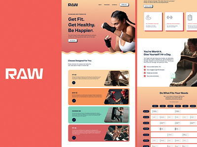 Raw | Kickboxing and Fitness Gym Website gym branding gym website kickboxing design website ui ui design