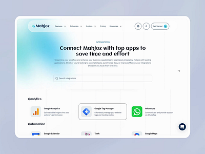Mahjoz - Services Management (integration) api integration design automated integration design connected tools design dashboard integration steps easy to follow integration engaging integration experience george samuel design integration setup ui integration workflow design interactive integration tutorial mahjoz integration design multi tool integration flow saas integration uiux seamless tool connectivity service management integrations step by step integration guide third party plugin design third party tool integration