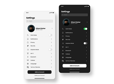 Settings dailyui figma mobile settings ui ux