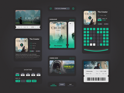 Cinema Booking App booking cinema elements mobile app tickets ui ux web design