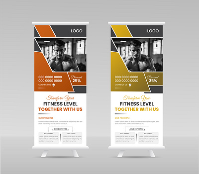 Fitness Roll Up Banner Design. creative roll up banner display banner fitness roll up banner gym roll banner modern roll up roll up roll up banner stand up banner