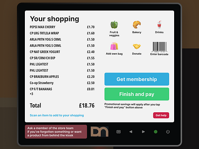 Co-op self-check kiosk coop daily dailyui kiosk retail shop ui