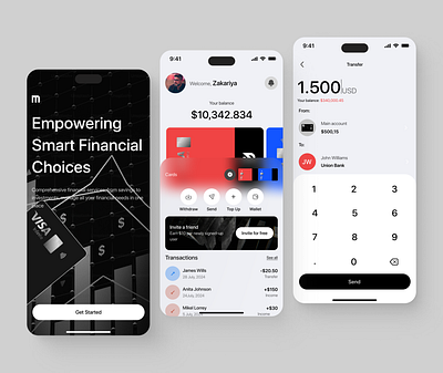 MoneyWise - Finance Mobile App app design banking banking app design finance finance app fintech fintech app interface ios mobile app design mobileapp money payment product design ui ui design uiux ux ux design