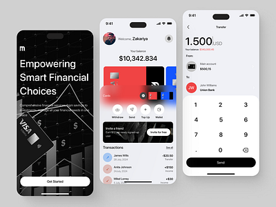 MoneyWise - Finance Mobile App app design banking banking app design finance finance app fintech fintech app interface ios mobile app design mobileapp money payment product design ui ui design uiux ux ux design