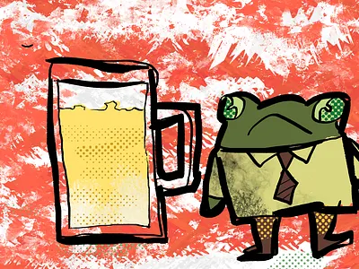 Frog Ale art branding graphic design
