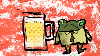 Frog Ale art branding graphic design