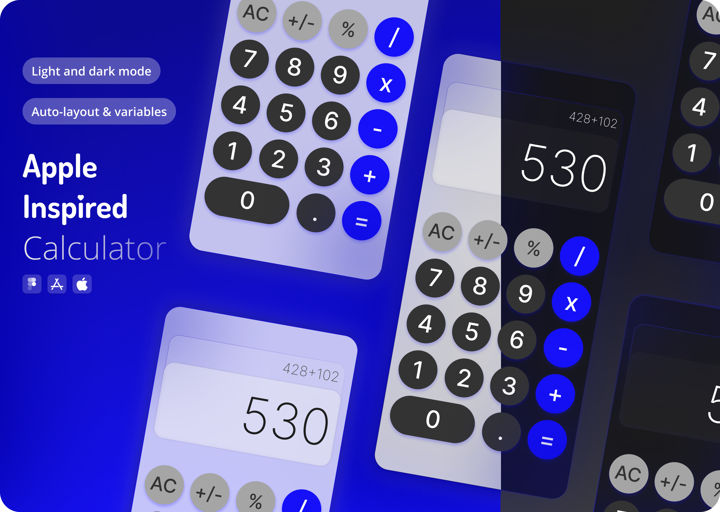 Calculator animation app mobile apple blur buttons calculator dark mode design thinking figma ia light mode motion ui product design store tag ui ui design ux design