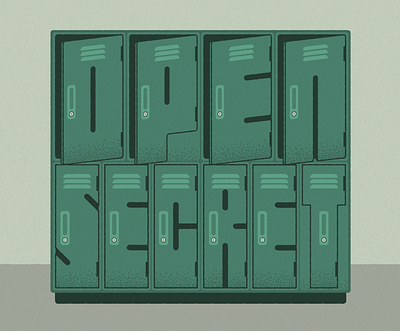 Open Secret Lettering custom design hand drawn lettering lockers open oxymoron secret typography