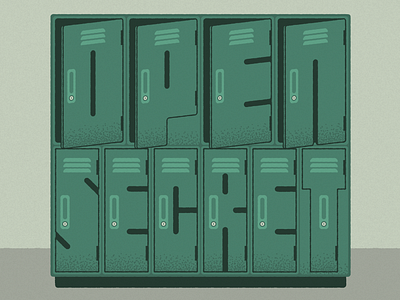 Open Secret Lettering custom design hand drawn lettering lockers open oxymoron secret typography