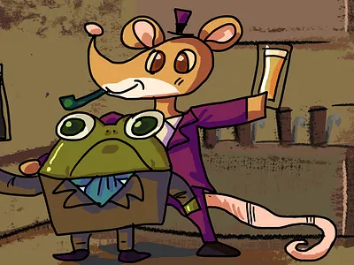 Pub art digital illustration