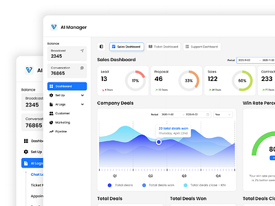 UI Dashboard Designs - AI Manager dashboard graphic design ui uiux ux