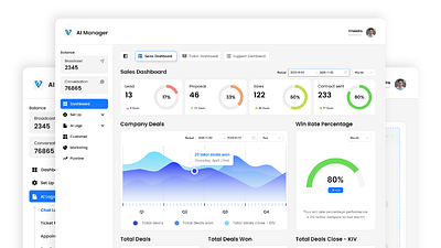 UI Dashboard Designs - AI Manager dashboard graphic design ui uiux ux