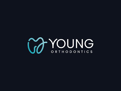 Young Orthodontics Logo dentalcare initial logo lineart orthodontics tooth y letter