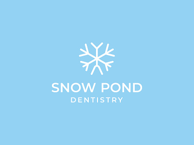 Snow Pond Dentistry dentalcare green lineart orthodontics snow snowflake tooth white