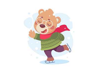 Bear bear character flat illustration