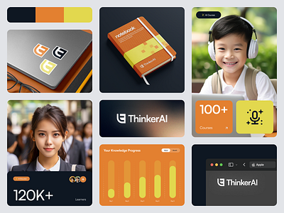 ThinkerAI - Visual Identity ai brand branding company design education graphic design logo logo design machine learning