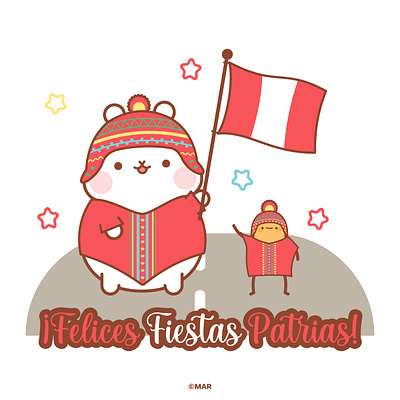 Fiestas Patrias (1) character design cute cuy diseño de personaje diseño gráfico graphic design illustration illustratormar ilustracion kawaii luckythecuy peru