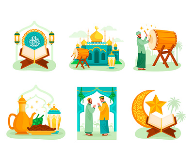 Islamic illustration 2d design flat design graphic design illustration islamic design