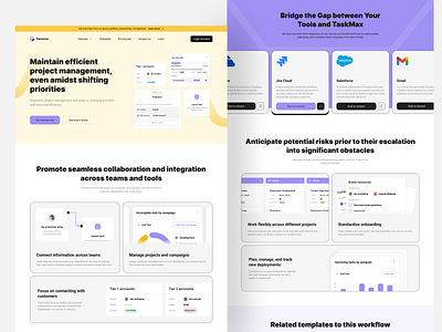 Workflow - Project management Pages agenda bento clean crm startup framer inner pages integration landingpage saas landingpages marketing website onboarding plan planner saas saas landingapage task management ui clean ux saas vektora workflow