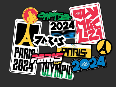 Olympic 2024 - Sticker Pack 2024 design graphic graphic design illustration olympic olympic 2024 paris paris olympic print sport event sticker street typography urban urban style