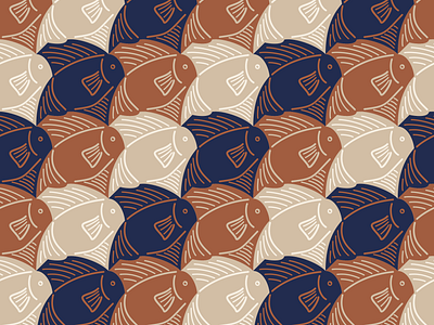 Fish Tessellation design fabric graphic design pattern seamless