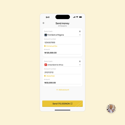Multiple Recipients Transfer Concept design fintech payment product design ui uiux user interface ux