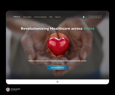 MedAid Landing Page Hero Section Iteration design health health tech health ui healthcare hero section landing page product design ui uiux user interface ux