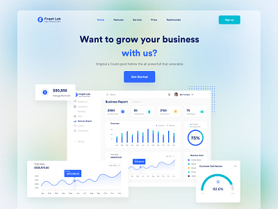 Business Grow Landing page - Firqah Lab business business grow company creative agency digital agency dribbble firqah lab grow your business landing page landing page design ui uiux web design