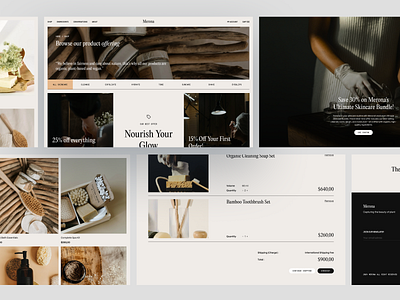 Merona - Skincare Shop Page aesthetic beauty care beauty product brand identity branding cosmetic design ecommerce girls landing page marketplace minimalist online shop shopping skincare ui ux web design website woman