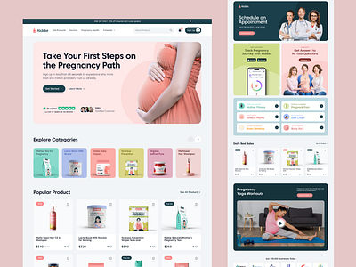 Pregnant Women Health website branding e commerce website ecommerce healthcare ecommerce online health web health website healthcare healthcare ui healthcare website homepage hospital website landing page medical care online shipping personal health ui web app web design website website design