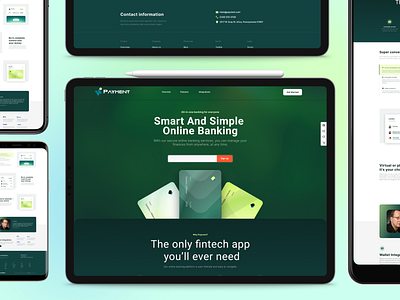 Clean and Intuitive Online Banking Platform Landing Page banking casestudy design figma landing page payment platform theme ui website wordpress