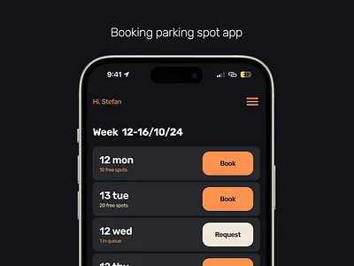 Book easy app booking app mobile parking parking spot ui