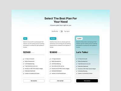 Pricing page design product design ui ui design uiux user interface