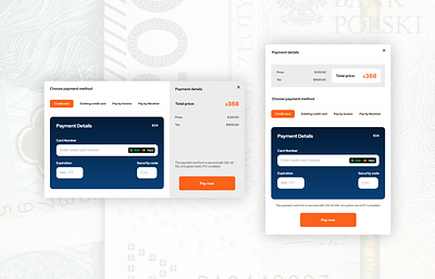 Payment popup card gray minimalist orange payment popup ui design ui ux uix white