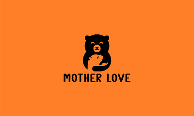 Bear logo (modern negative space logo) animal logo bear logo branding combination logo graphic design logo luxury logo minimal logo modern logo mother logo mother love logo