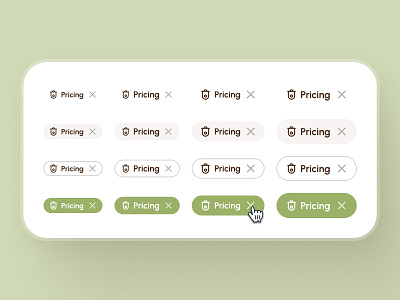freud: AI Mental Health App | Badge/Tag Component Variant UIUX badge badge component badge ui button button ui clean figma component figma variant flat green mental health app mental health ui kit minimal modern pill pill ui soft tag tag component tag ui