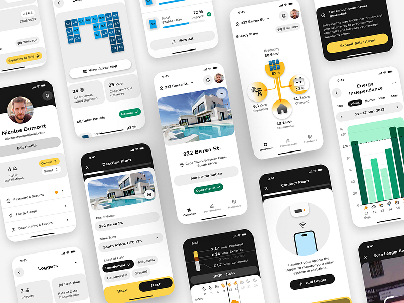 Pulsun App Showcase app design digital electricity energy hardware mobile monitoring renewable saas smart software solar startup sustainable tech ui ui design uiux ux